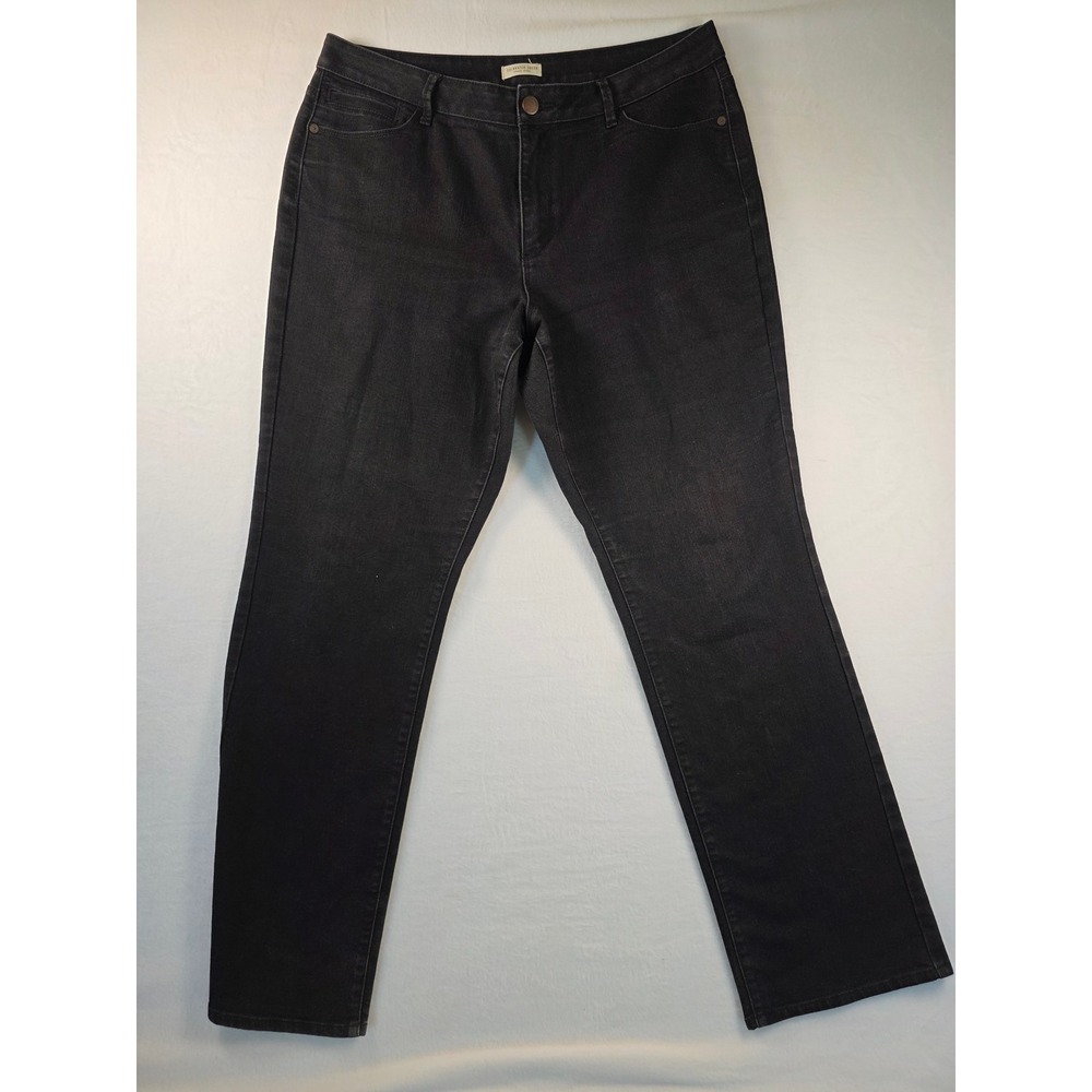 Coldwater Creek Jeans Straight Leg Stretch Denim 16 Black Classic Casual Womens‎